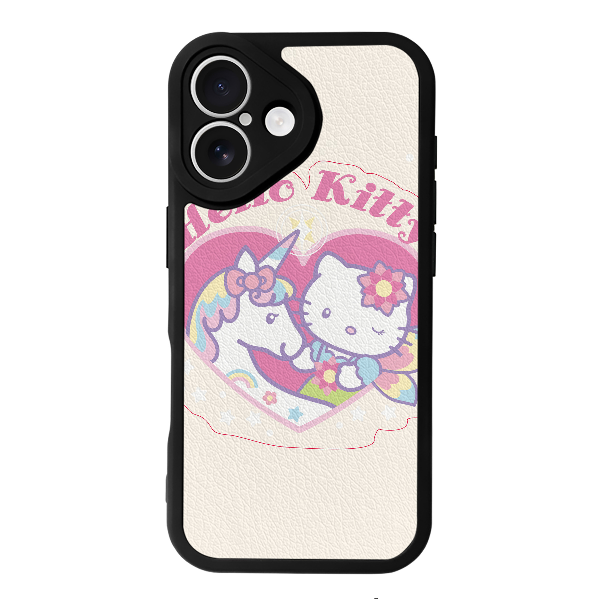 （画像用） Hello Kitty ハローキティ 【iPhone 16シリーズ対応】シリコンスマホケース（レザー調） 材質：シリコン